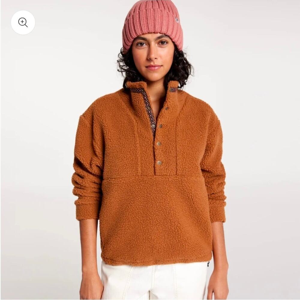 NWT Alpine Design Women's 1/4 Snap Sherpa Pullover Sweater Ret. $88